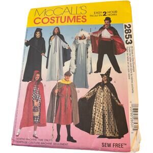 McCall's 2853 Misses Men 7 Capes & Tunics Costumes Sewing Pattern S-M-L-XL